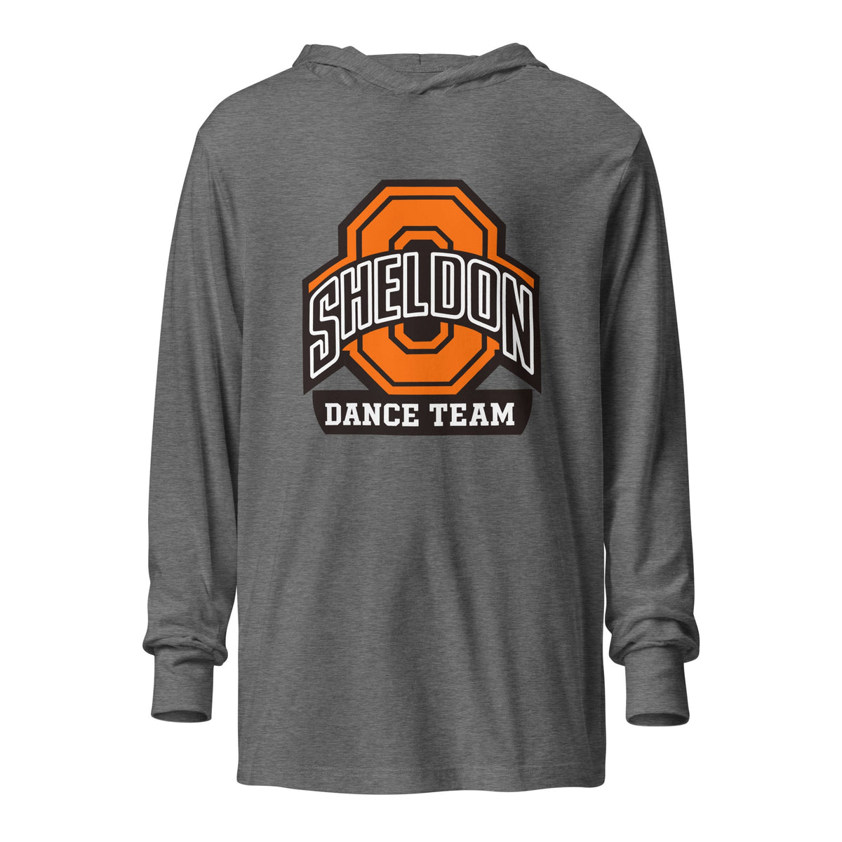 Performance | Hooded Long Sleeve T Shirt | Sheldon Dance Team | Emblem Logo