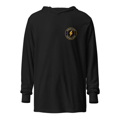 Performance | Hooded Long Sleeve T Shirt | Shock City FC | Badge Logo