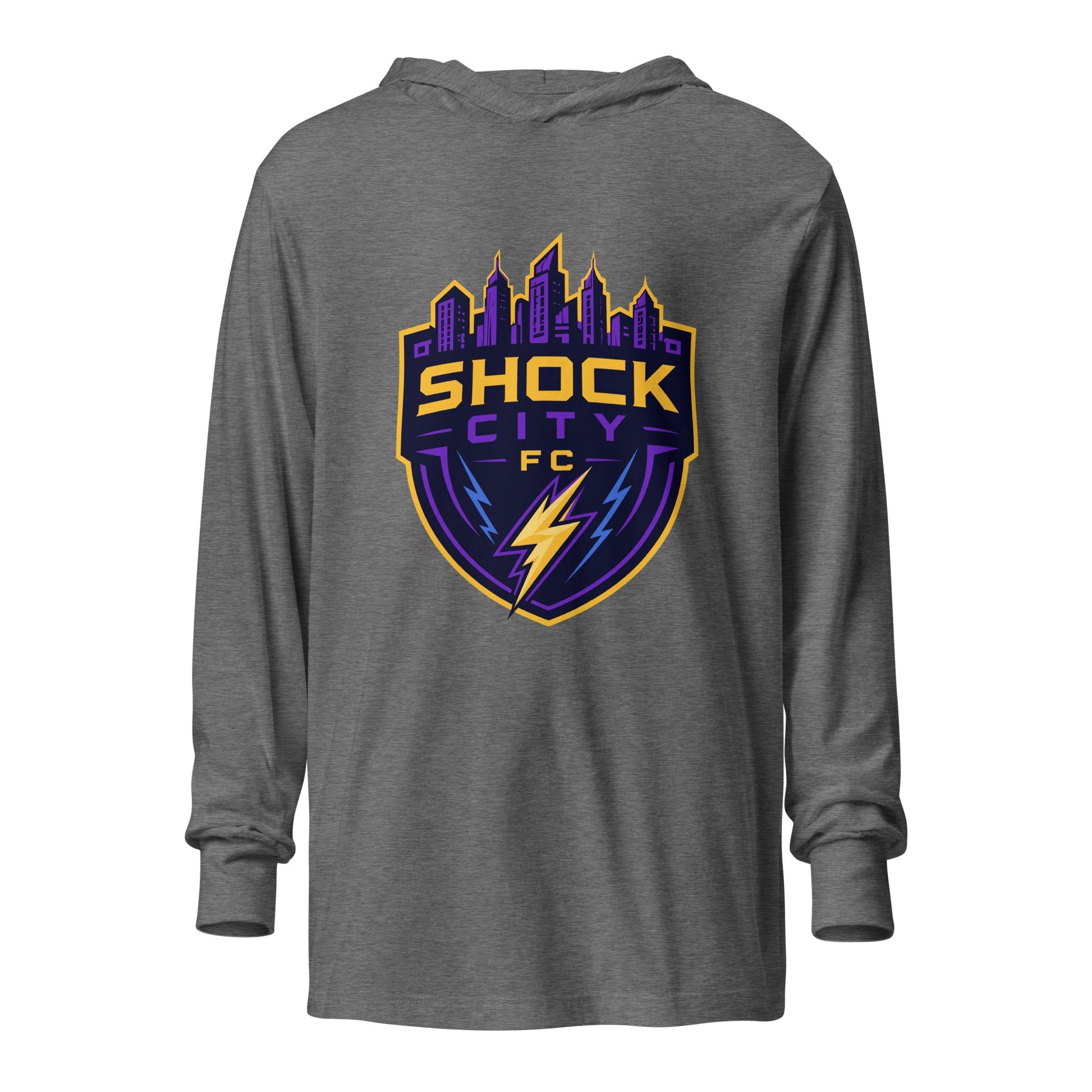 Performance | Hooded Long Sleeve T Shirt | Shock City FC | Crest Logo