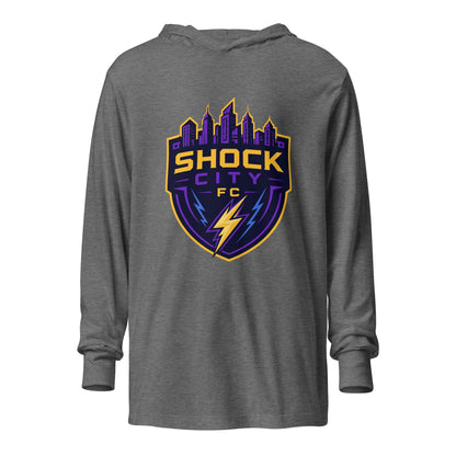 Performance | Hooded Long Sleeve T Shirt | Shock City FC | Crest Logo