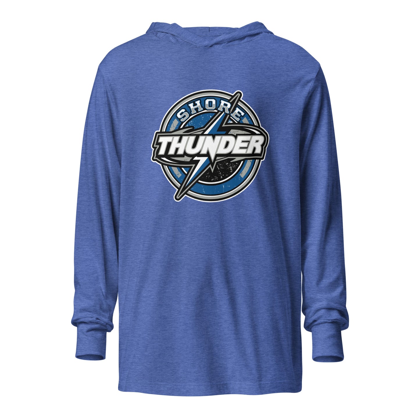 Performance | Hooded Long Sleeve T Shirt | Shore Thunder LLC | Badge Logo