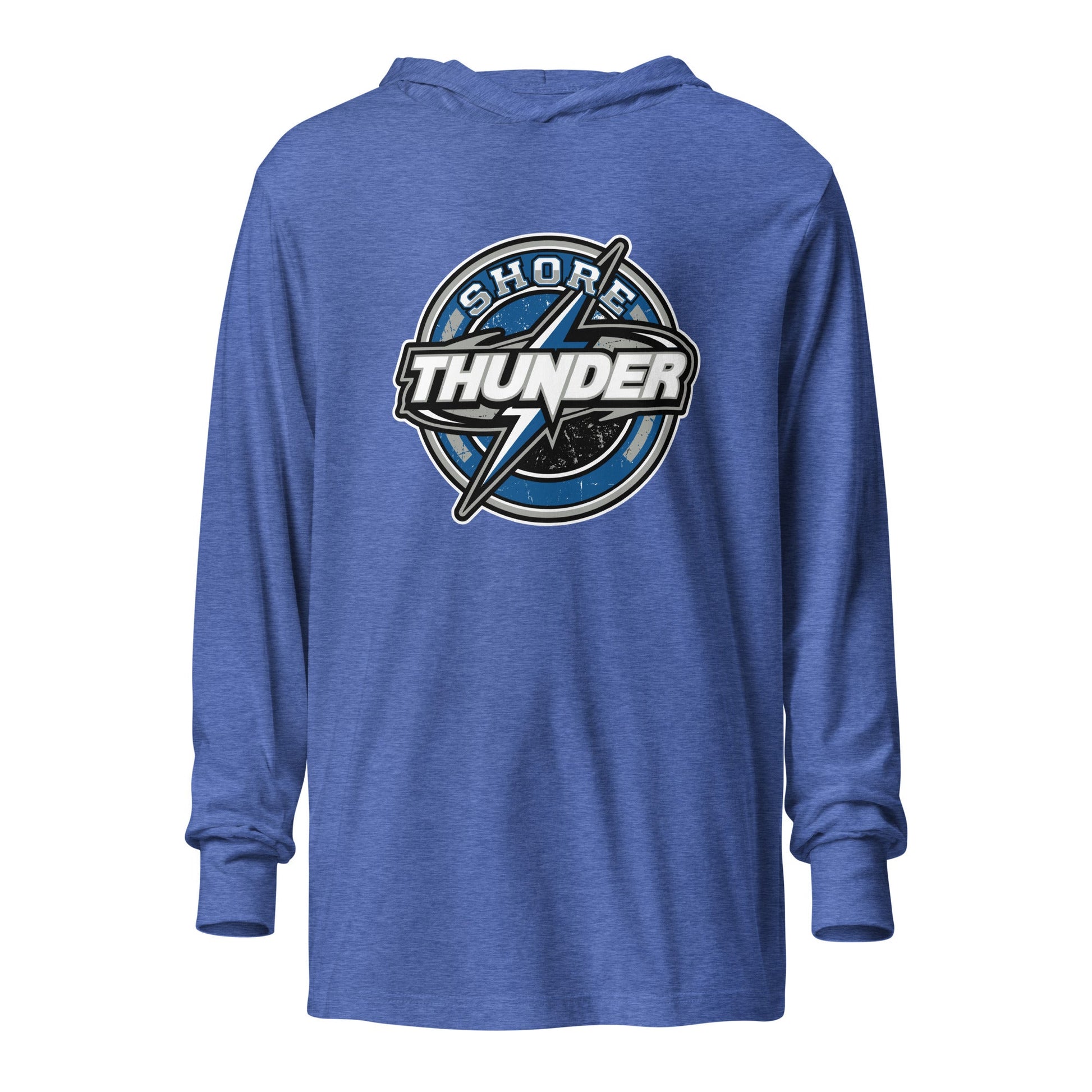 Performance | Hooded Long Sleeve T Shirt | Shore Thunder LLC | Badge Logo