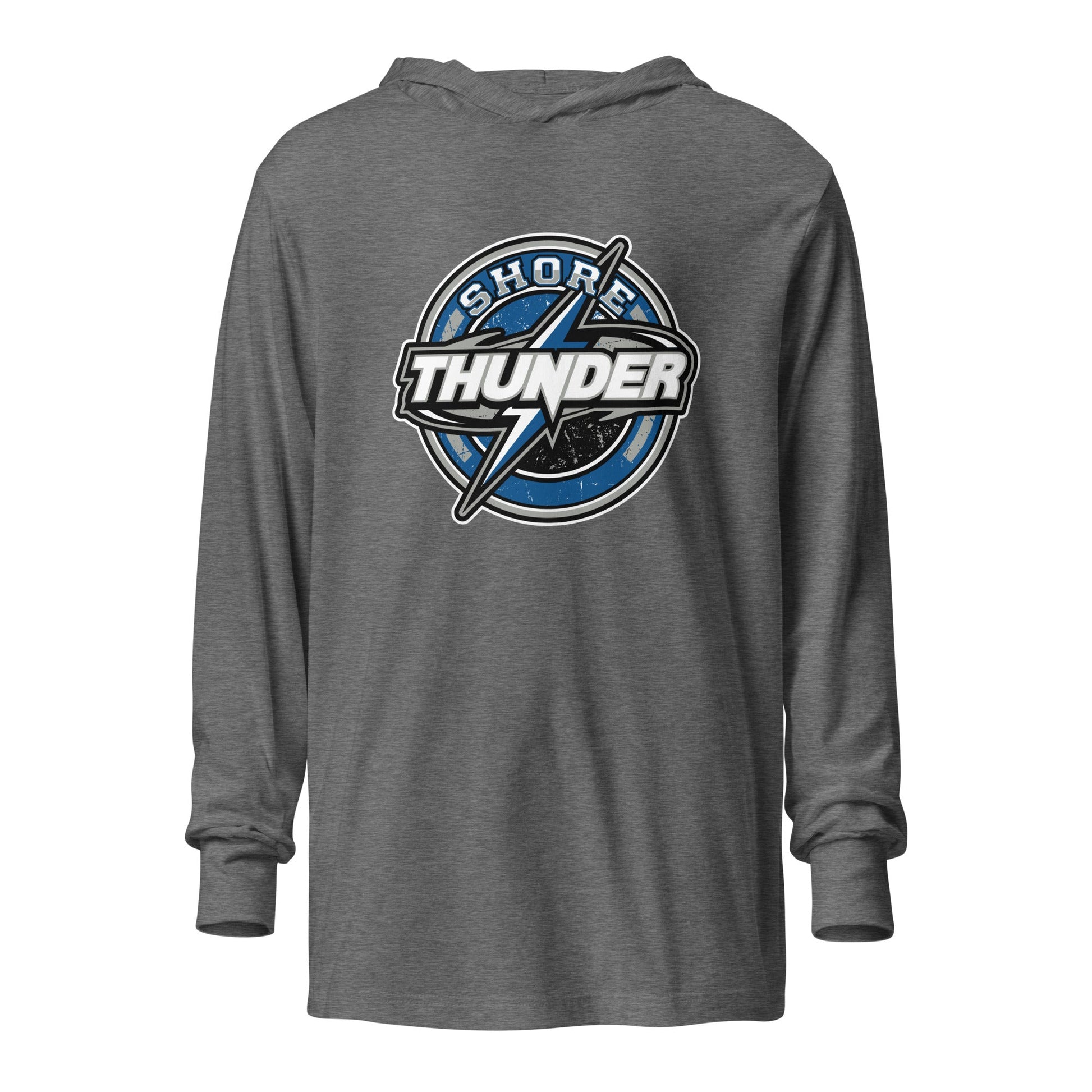 Performance | Hooded Long Sleeve T Shirt | Shore Thunder LLC | Badge Logo
