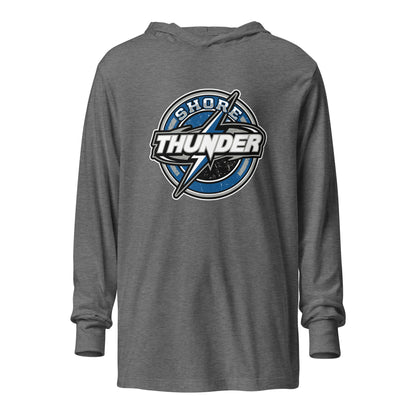 Performance | Hooded Long Sleeve T Shirt | Shore Thunder LLC | Badge Logo