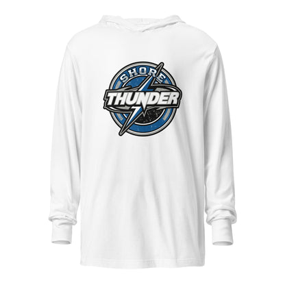 Performance | Hooded Long Sleeve T Shirt | Shore Thunder LLC | Badge Logo