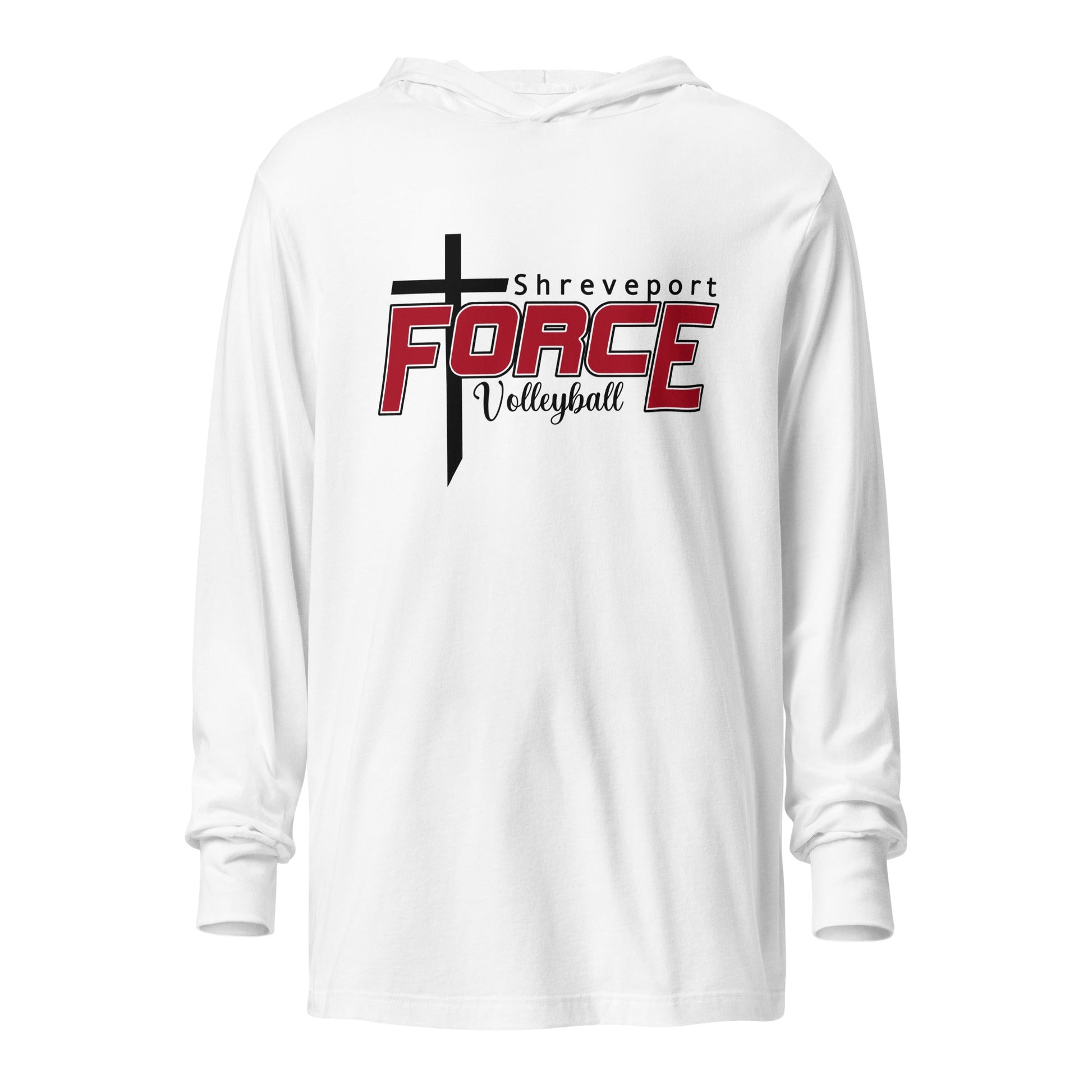 Performance | Hooded Long Sleeve T Shirt | Shreveport Force Volleyball | Crest Logo