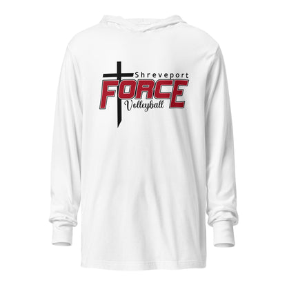 Performance | Hooded Long Sleeve T Shirt | Shreveport Force Volleyball | Crest Logo