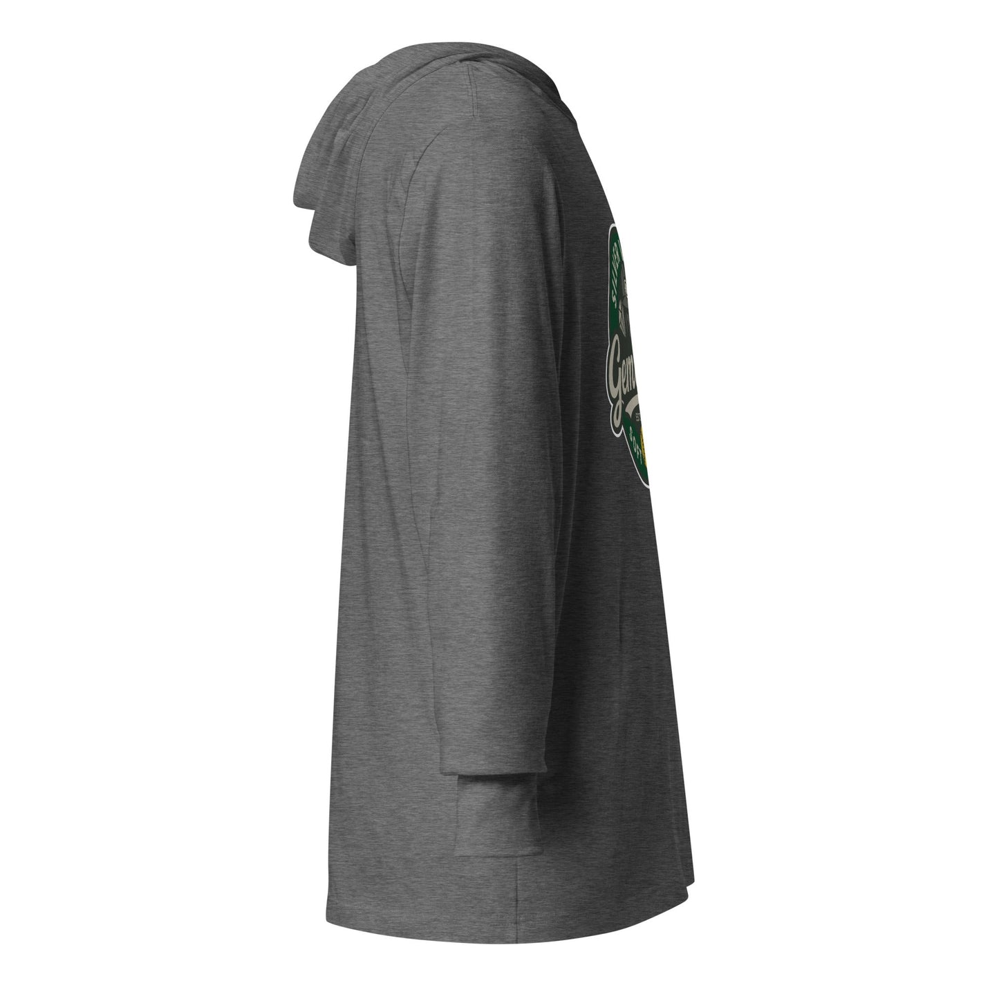 Performance | Hooded Long Sleeve T Shirt | Silver Valley Gemstones | Badge Logo