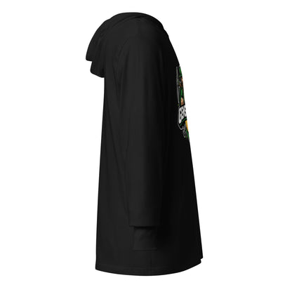 Performance | Hooded Long Sleeve T Shirt | Silver Valley Gemstones | Emerald Valley Logo