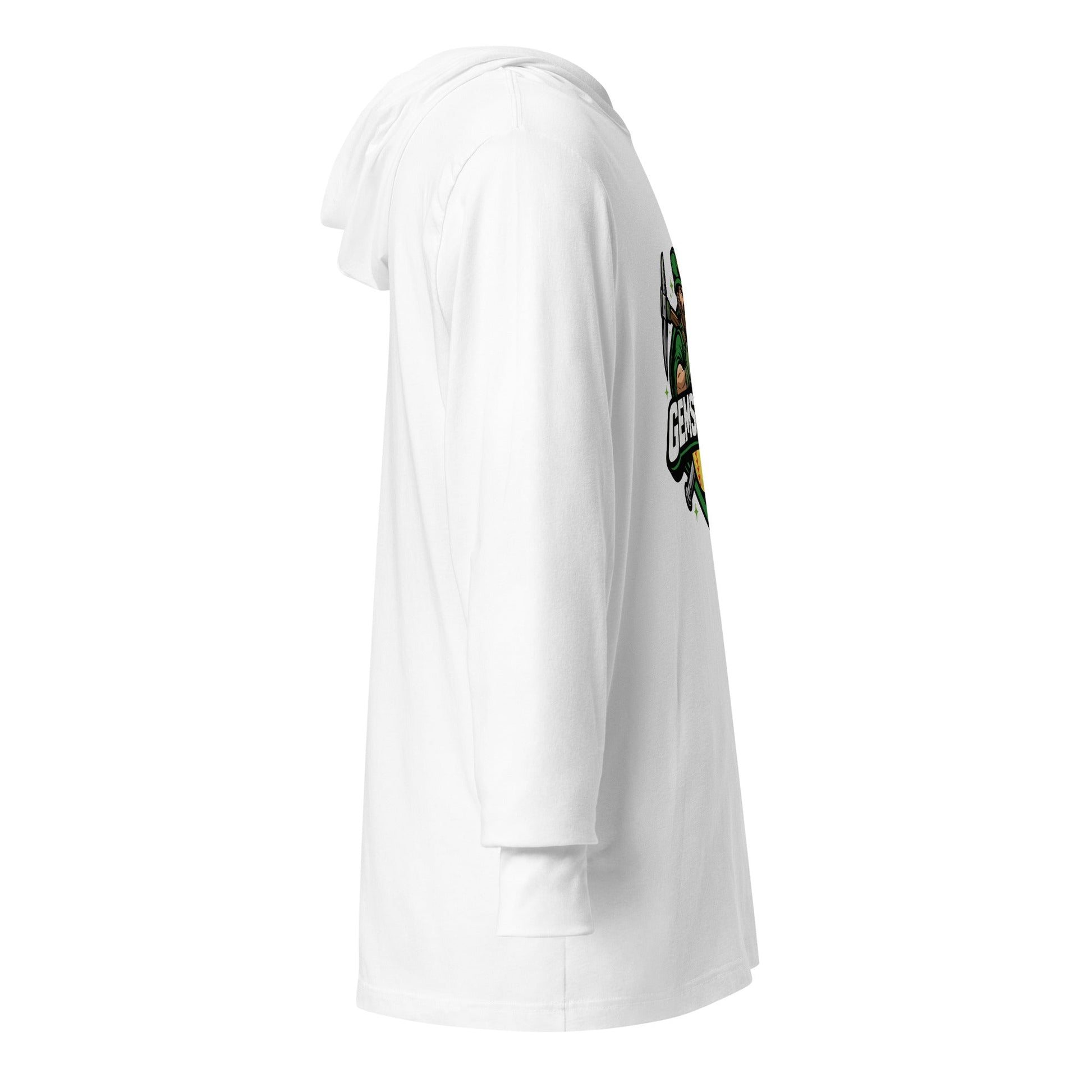 Performance | Hooded Long Sleeve T Shirt | Silver Valley Gemstones | Emerald Valley Logo