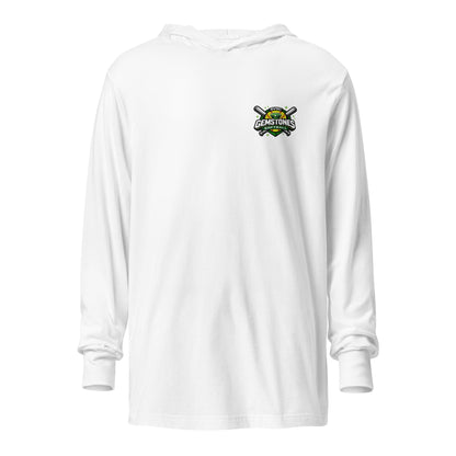 Performance | Hooded Long Sleeve T Shirt | Silver Valley Gemstones | Vanguard Logo