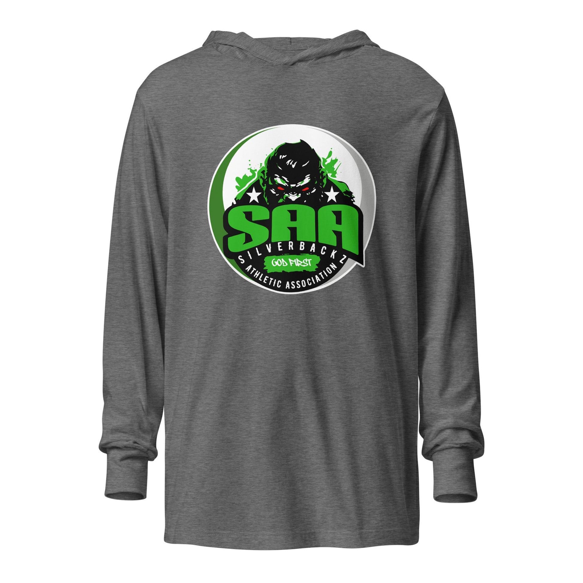 Performance | Hooded Long Sleeve T Shirt | Silverbackz Athletic Association LLC | Silverback Logo