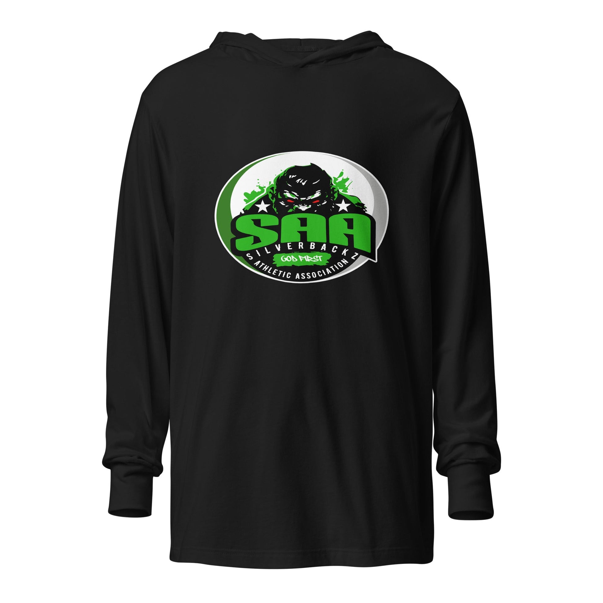 Performance | Hooded Long Sleeve T Shirt | Silverbackz Athletic Association LLC | Silverback Logo