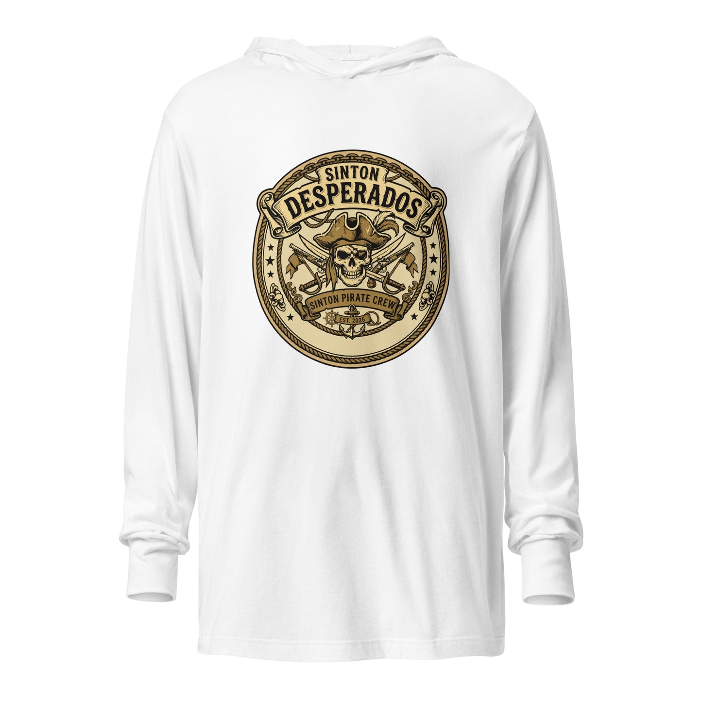 Performance | Hooded Long Sleeve T Shirt | Sinton Desperados Baseball | Badge Logo