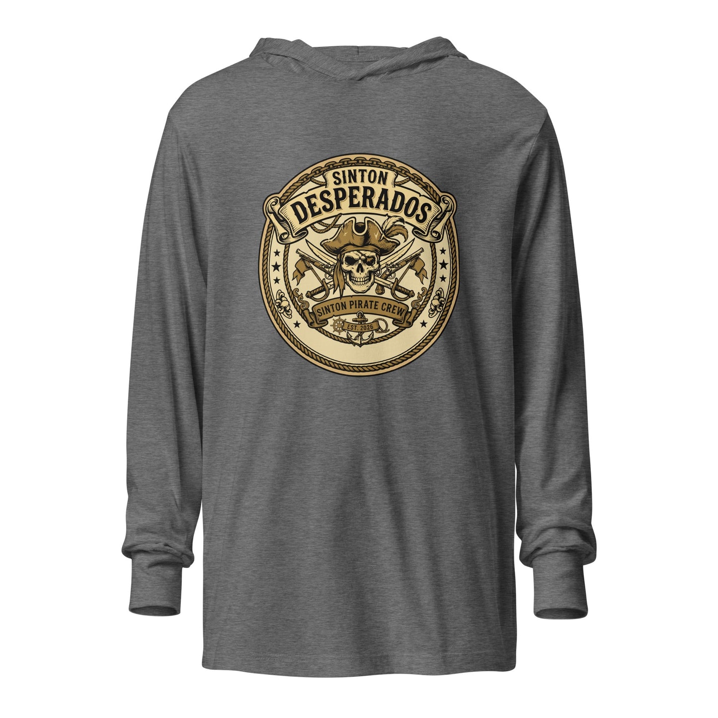 Performance | Hooded Long Sleeve T Shirt | Sinton Desperados Baseball | Badge Logo