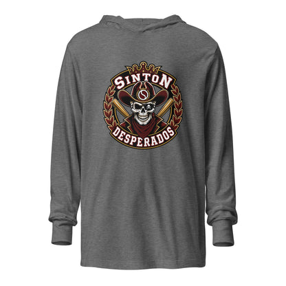 Performance | Hooded Long Sleeve T Shirt | Sinton Desperados Baseball | Ridge Varsity Logo