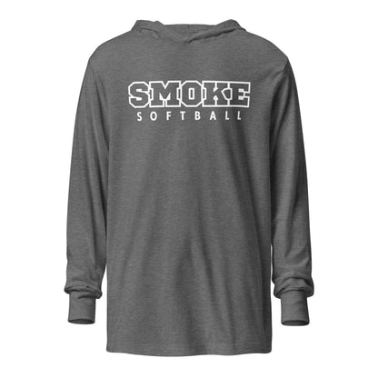 Performance | Hooded Long Sleeve T Shirt | Smoke 14U Softball | Emblem Logo
