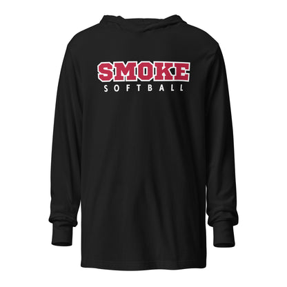 Performance | Hooded Long Sleeve T Shirt | Smoke 14U Softball | Modern Script Logo