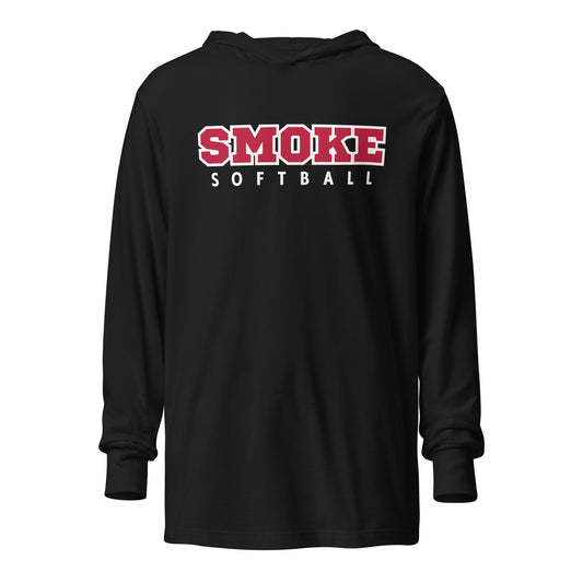 Performance | Hooded Long Sleeve T Shirt | Smoke 14U Softball | Modern Script Logo