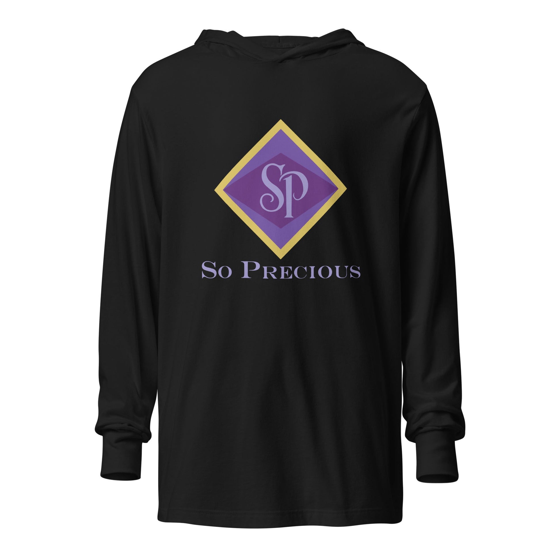 Performance | Hooded Long Sleeve T Shirt | So Precious Goods | Amethyst Aura Logo