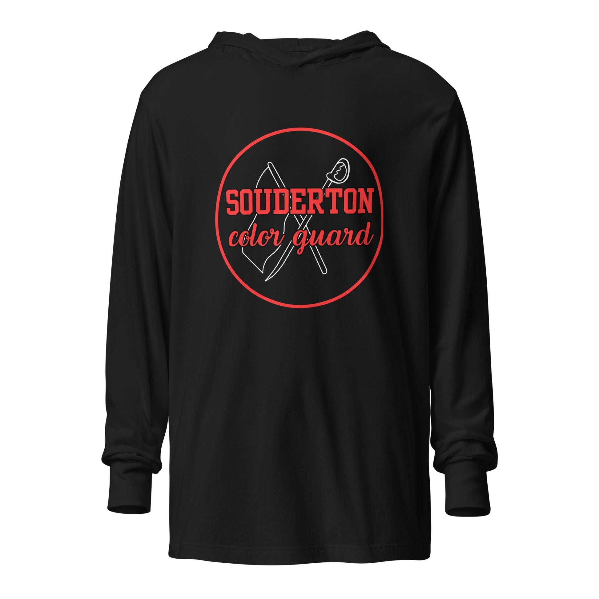 Performance | Hooded Long Sleeve T Shirt | Souderton Color Guard | Badge Logo