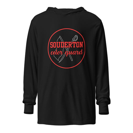 Performance | Hooded Long Sleeve T Shirt | Souderton Color Guard | Badge Logo