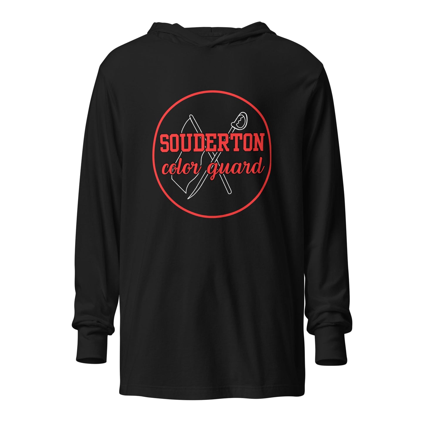 Performance | Hooded Long Sleeve T Shirt | Souderton Color Guard | Badge Logo