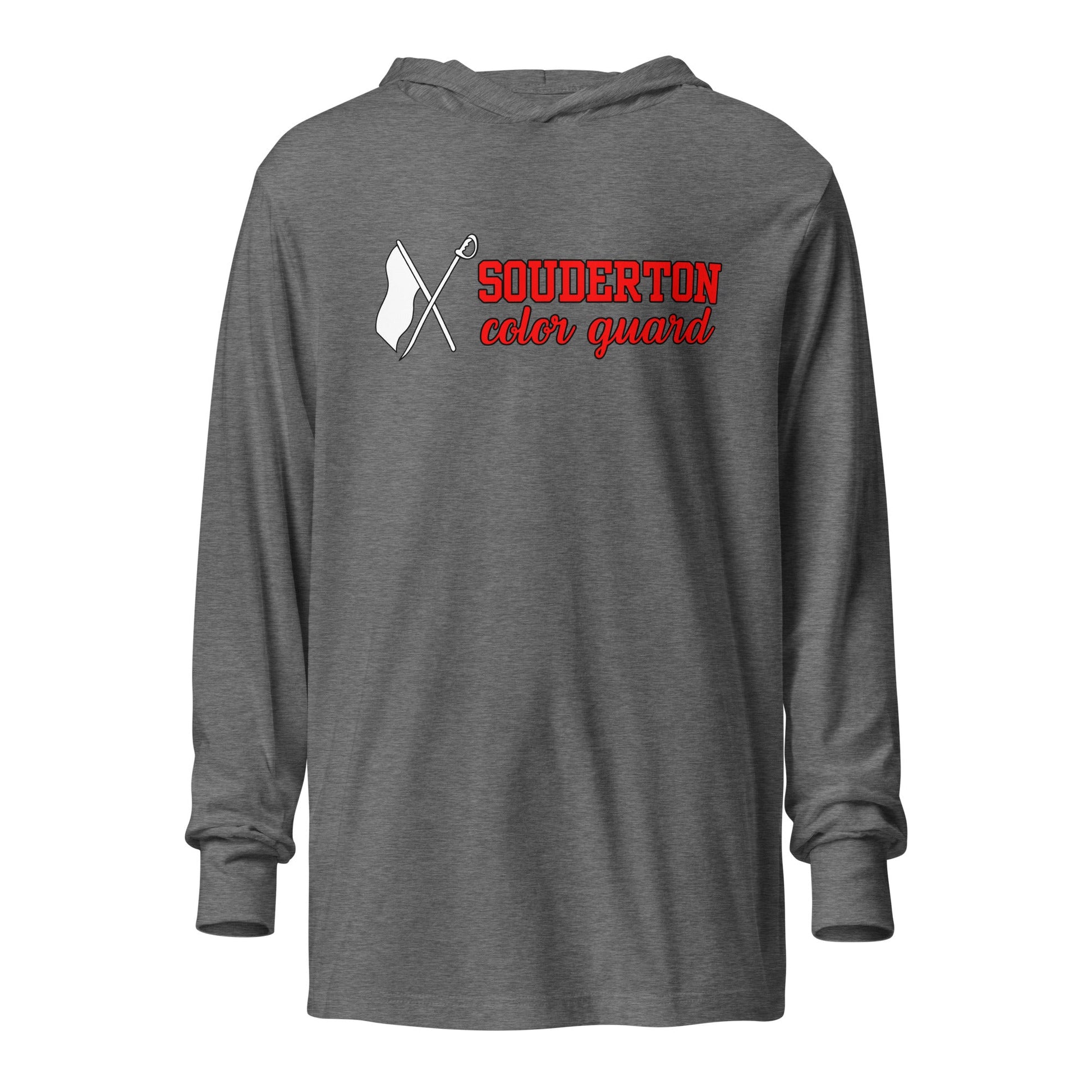 Performance | Hooded Long Sleeve T Shirt | Souderton Color Guard | Vanguard Banner Logo