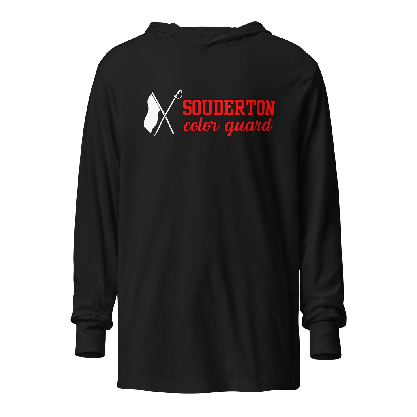Performance | Hooded Long Sleeve T Shirt | Souderton Color Guard | Vanguard Banner Logo
