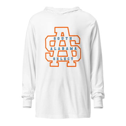 Performance | Hooded Long Sleeve T Shirt | South Alabama Select 8U | Letter Crest Logo