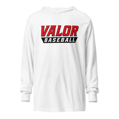 Performance | Hooded Long Sleeve T Shirt | South Bend Valor Baseball | Emblem Logo