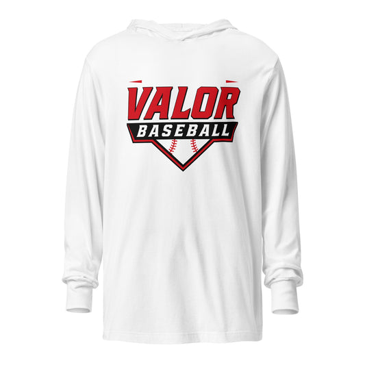 Performance | Hooded Long Sleeve T Shirt | South Bend Valor Baseball | Vanguard Logo