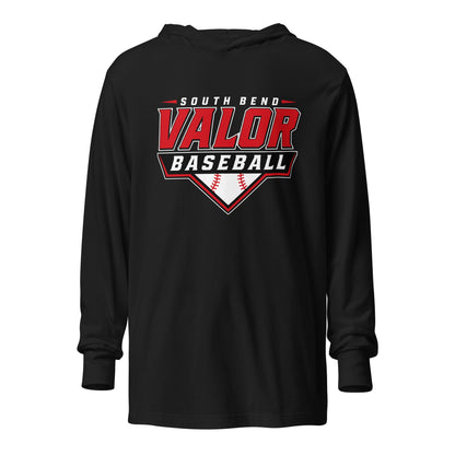 Performance | Hooded Long Sleeve T Shirt | South Bend Valor Baseball | Vanguard Logo