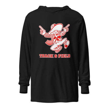 Performance | Hooded Long Sleeve T Shirt | South High Track | Mascot Logo