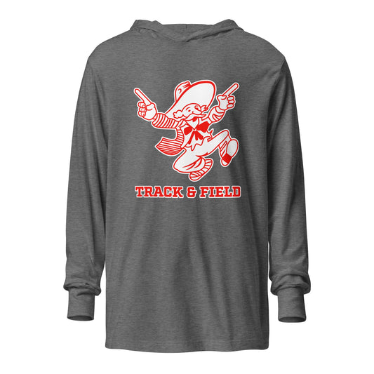 Performance | Hooded Long Sleeve T Shirt | South High Track | Mascot Logo