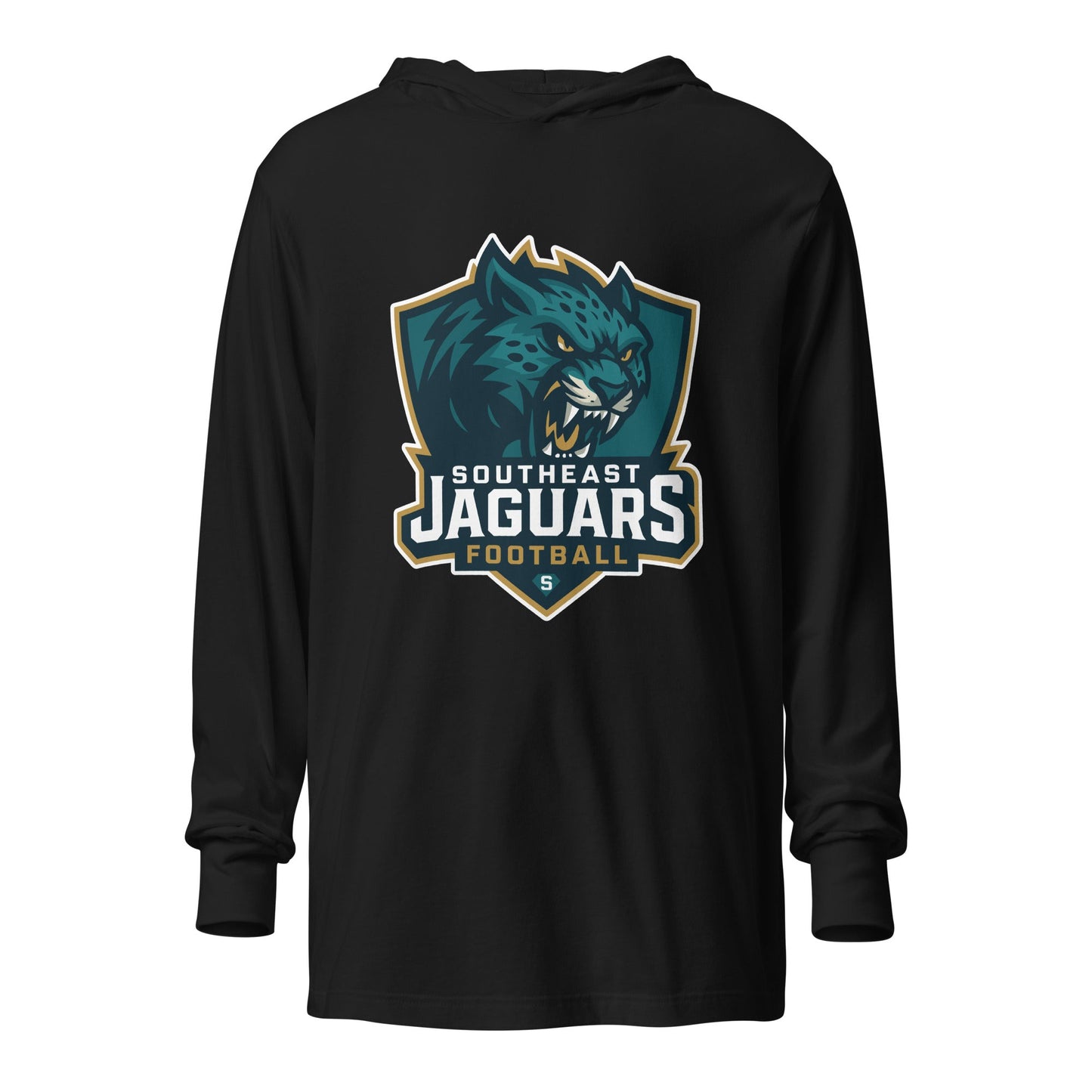 Performance | Hooded Long Sleeve T Shirt | Southeast Jaguars | Shield Logo