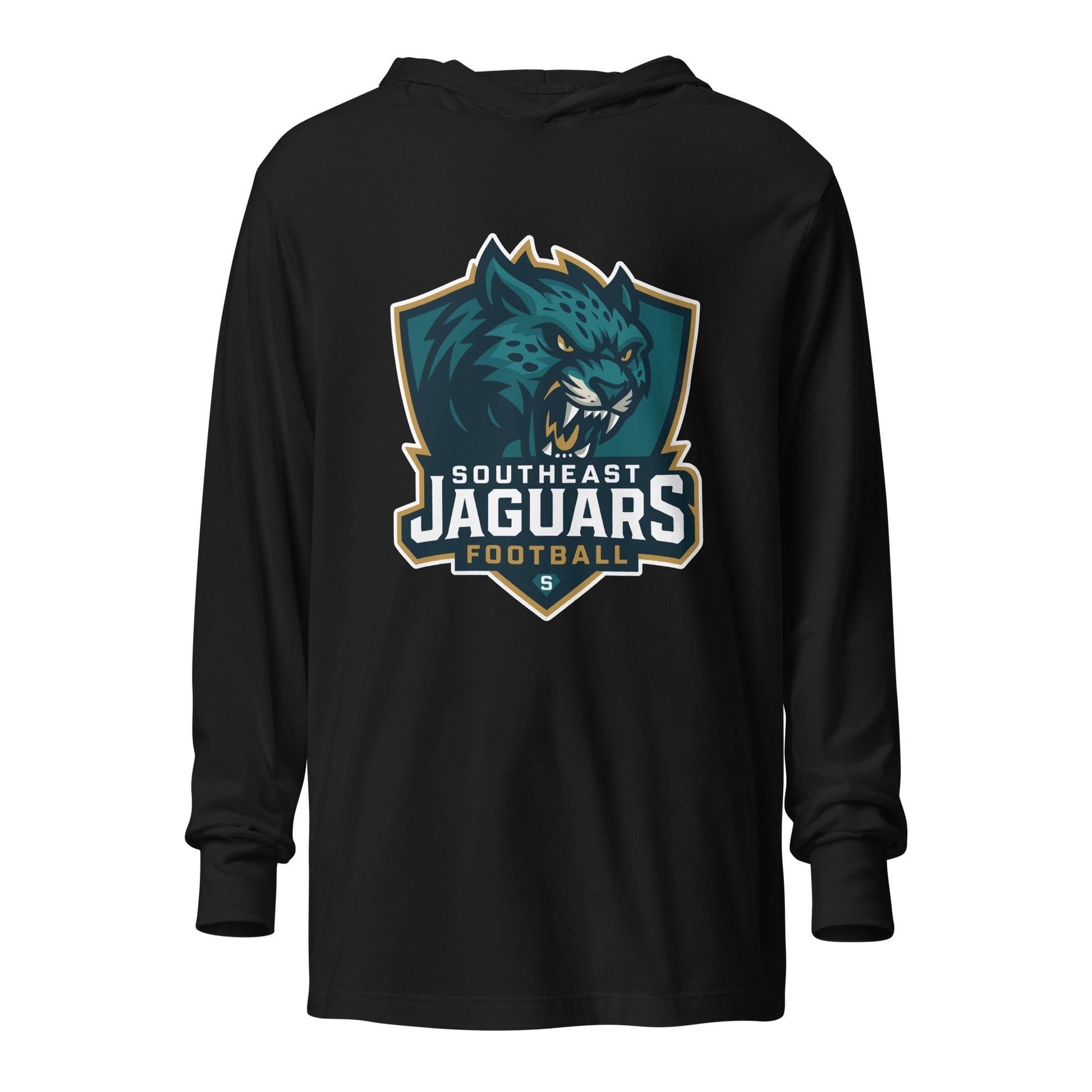 Performance | Hooded Long Sleeve T Shirt | Southeast Jaguars | Shield Logo