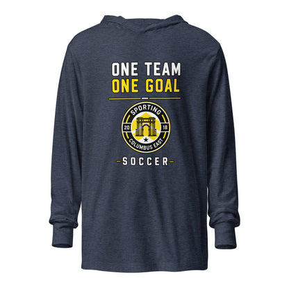 Performance | Hooded Long Sleeve T Shirt | Sporting Columbus East | Crest Logo