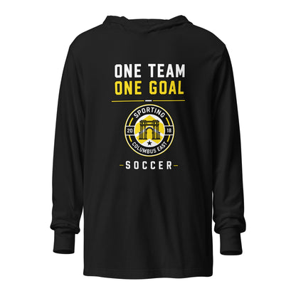 Performance | Hooded Long Sleeve T Shirt | Sporting Columbus East | Crest Logo