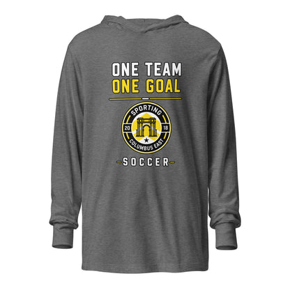 Performance | Hooded Long Sleeve T Shirt | Sporting Columbus East | Crest Logo