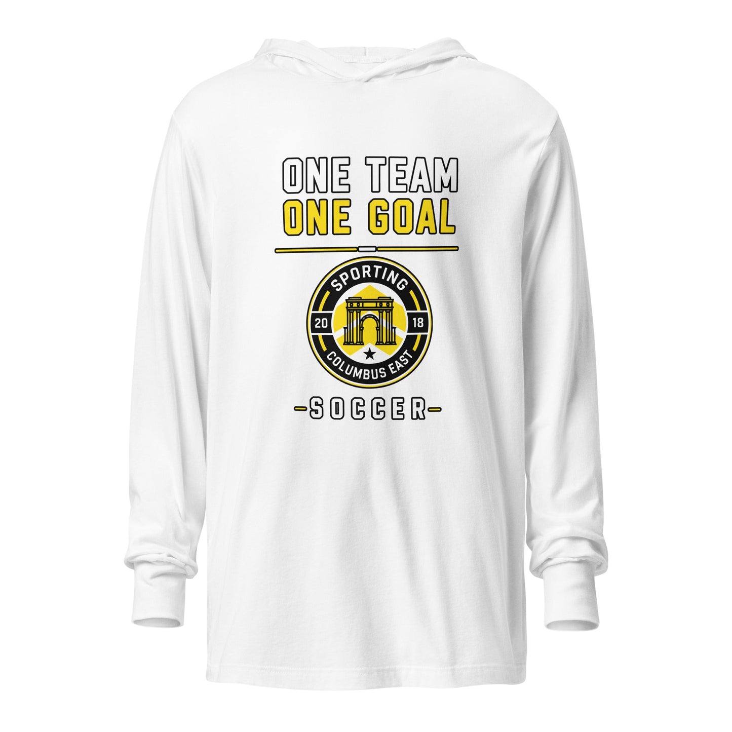 Performance | Hooded Long Sleeve T Shirt | Sporting Columbus East | Crest Logo