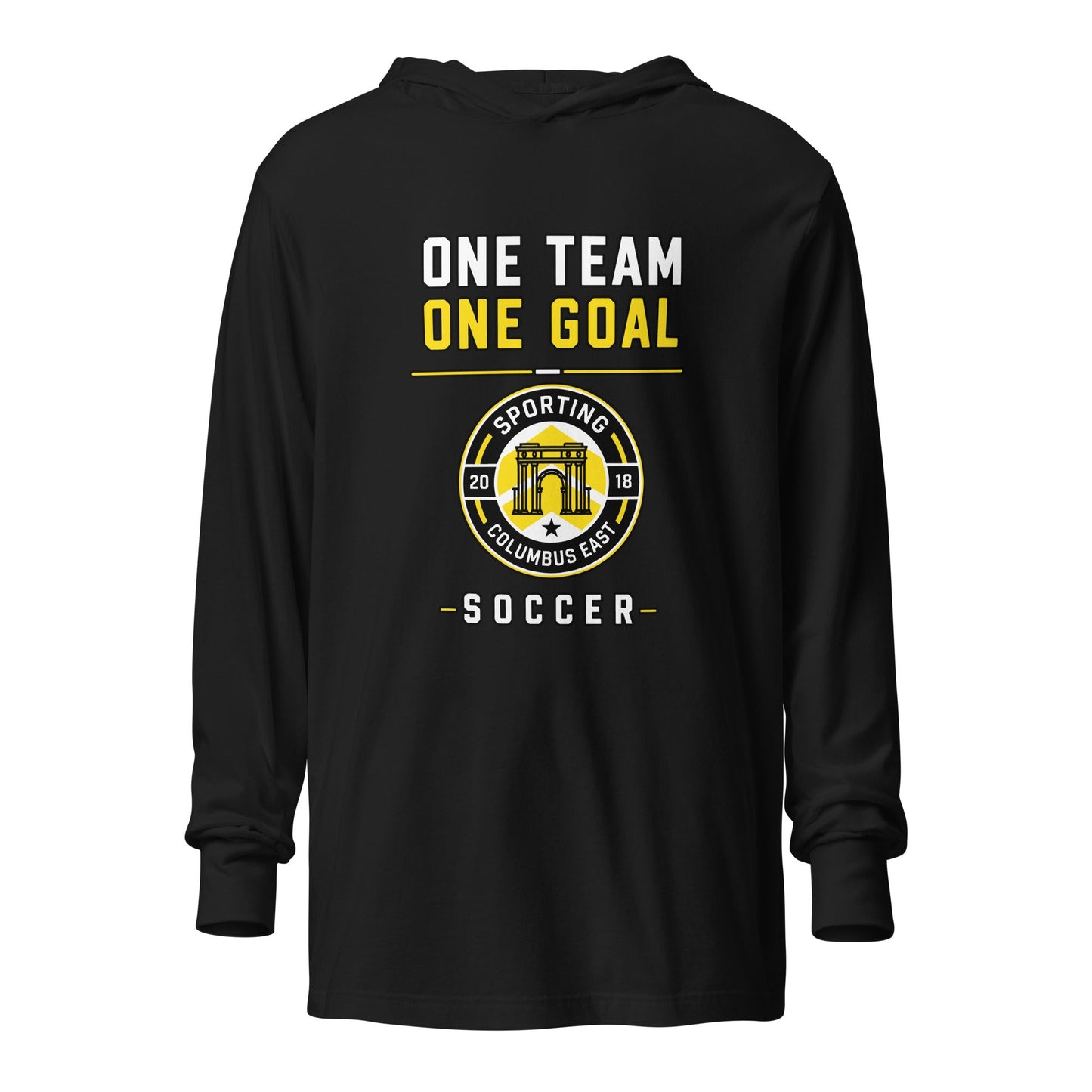Performance | Hooded Long Sleeve T Shirt | Sporting Columbus East | Crest Logo