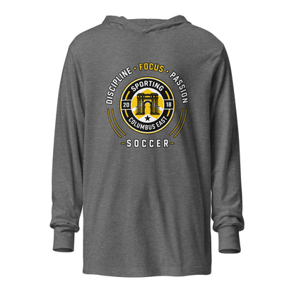 Performance | Hooded Long Sleeve T Shirt | Sporting Columbus East | Emblem Logo