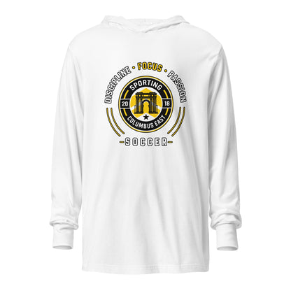Performance | Hooded Long Sleeve T Shirt | Sporting Columbus East | Emblem Logo