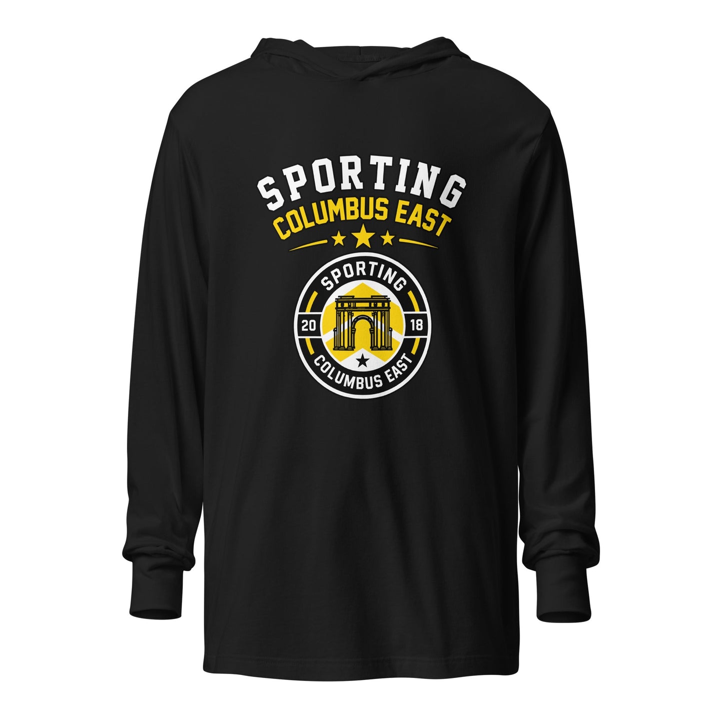 Performance | Hooded Long Sleeve T Shirt | Sporting Columbus East | Vanguard Logo