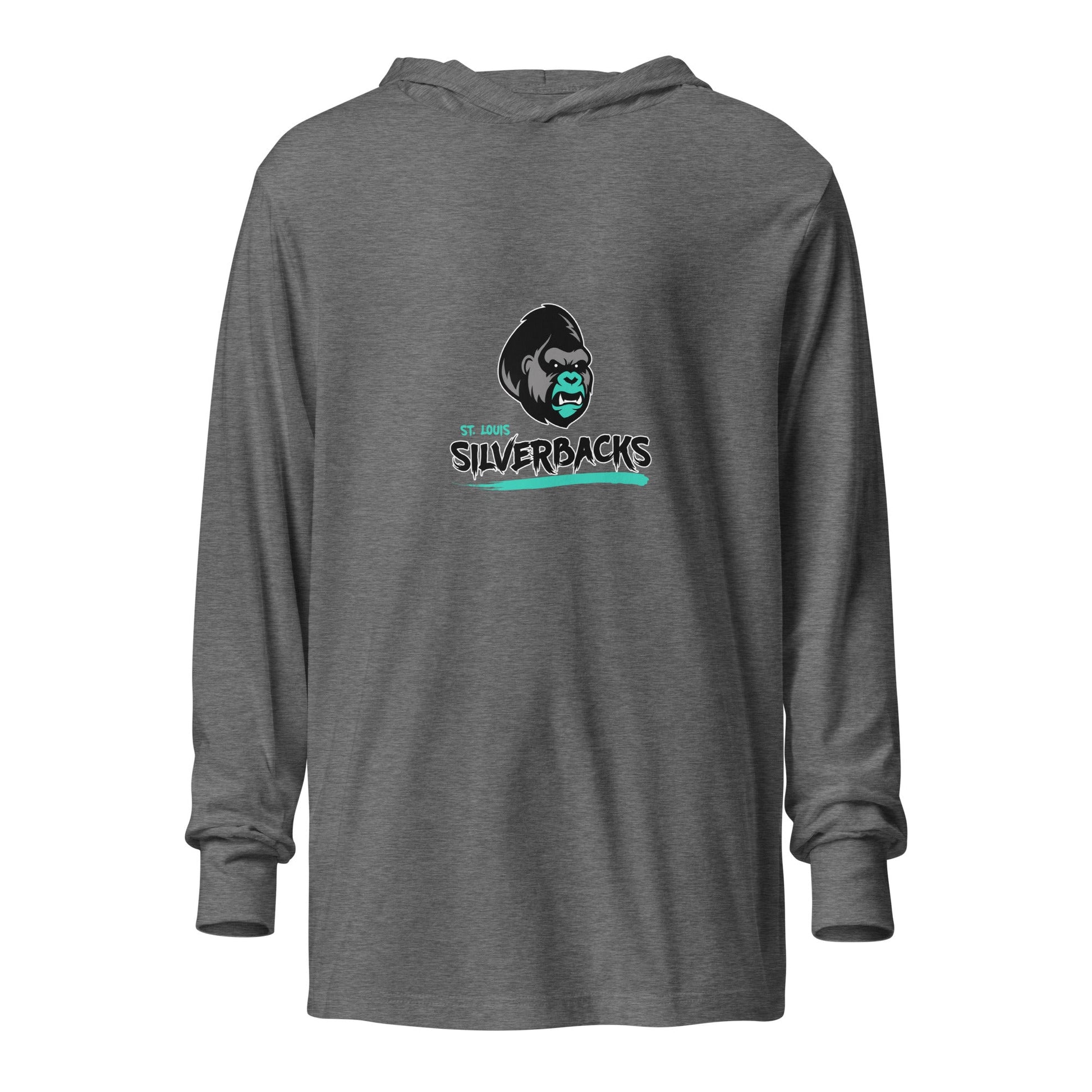 Performance | Hooded Long Sleeve T Shirt | St. Louis Silverbacks Women’s Football Team | Mascot Logo