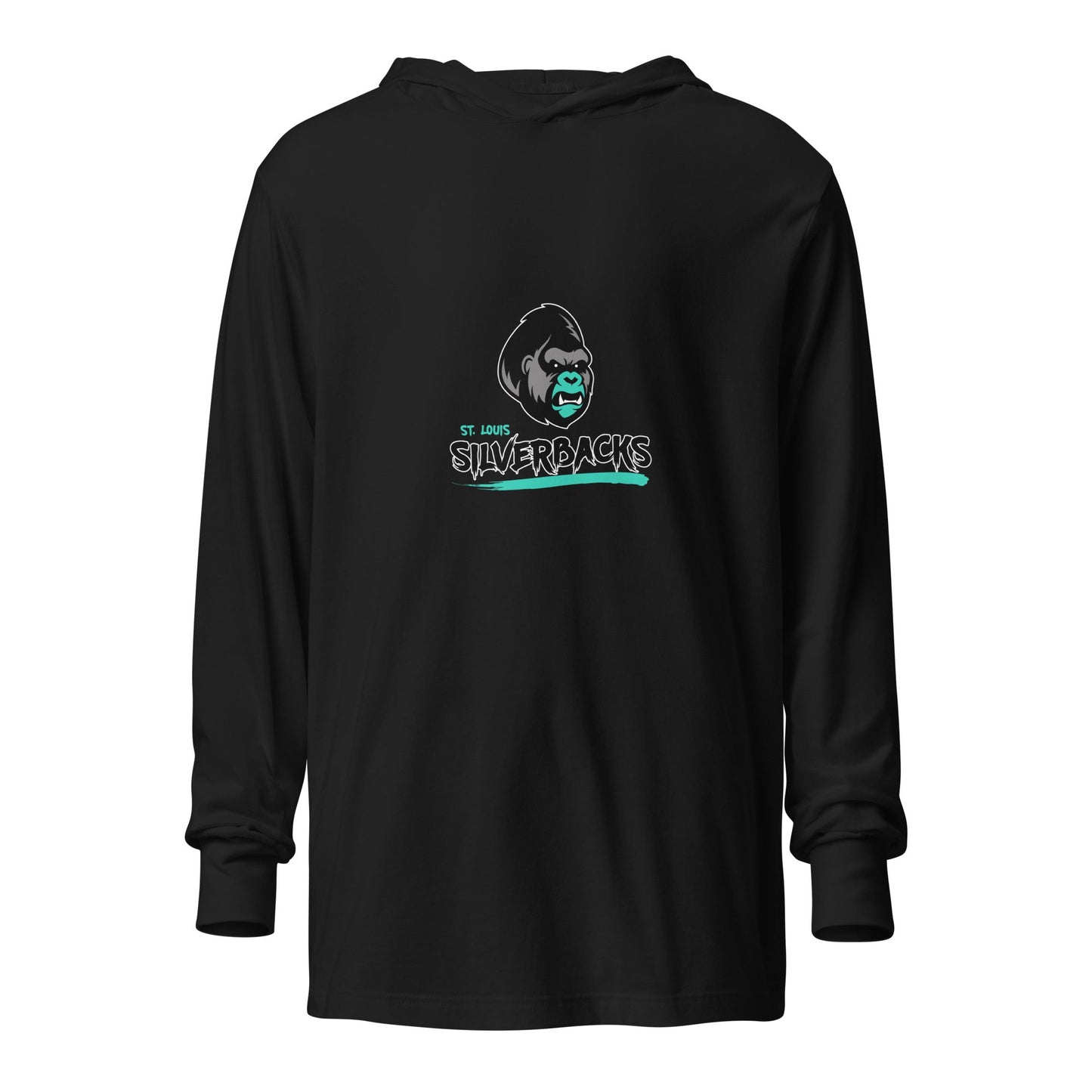 Performance | Hooded Long Sleeve T Shirt | St. Louis Silverbacks Women’s Football Team | Mascot Logo