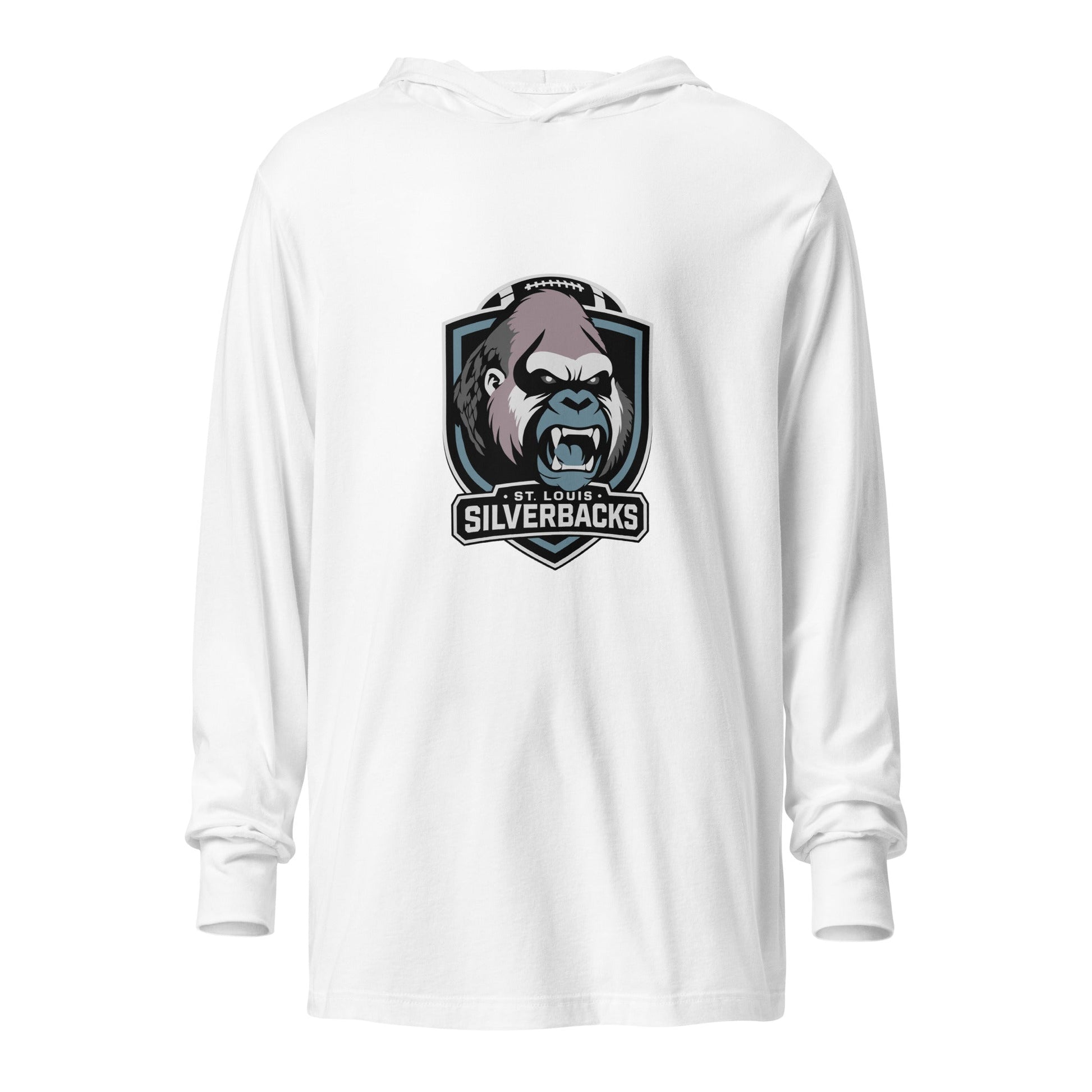 Performance | Hooded Long Sleeve T Shirt | St. Louis Silverbacks Women’s Football Team | Shield Logo