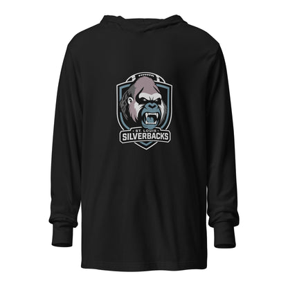 Performance | Hooded Long Sleeve T Shirt | St. Louis Silverbacks Women’s Football Team | Shield Logo