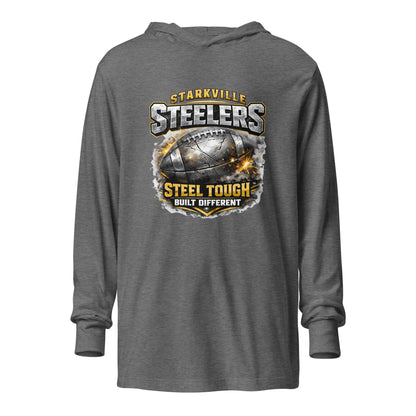 Performance | Hooded Long Sleeve T Shirt | Starkville Steelers | Icon Logo